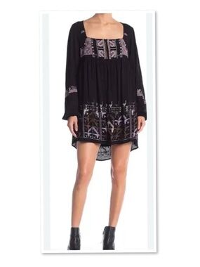 Free People Rhiannon Embroidered Mini Dress